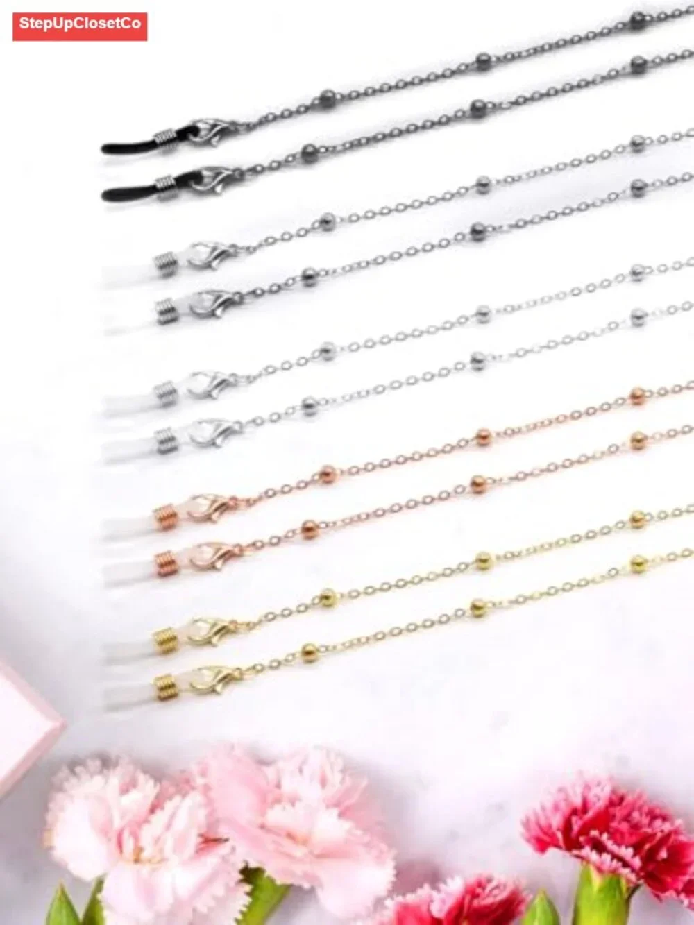 Beaded Eyeglass Chain for Women Men, Necklace Lanyard Glasses Strap, Non-Slip